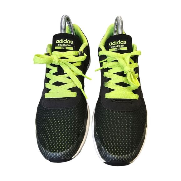 Adidas Big Kids 4Y Neo Cloudfoam Race K Lime Green Sneakers AW4043 - Picture 2 of 16